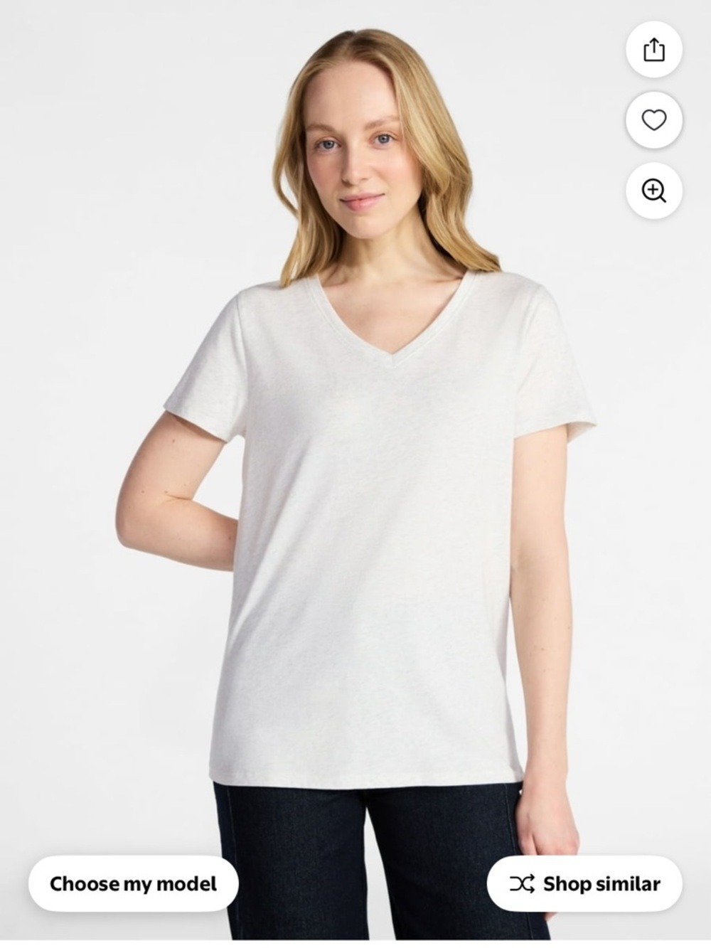 Time and Tru Women’s Light Heather Gray Cotton V-Neck Tee XXL